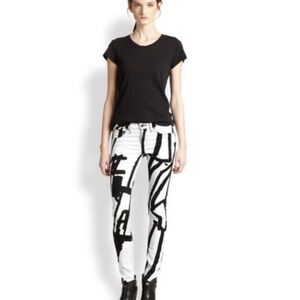 Rag & Bone Skinny Jeans in Abstract Robot Size 24